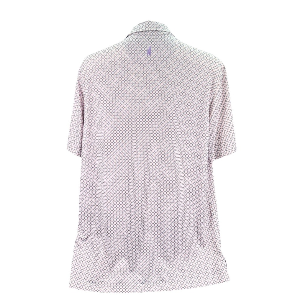 Johnnie-O Geometric Golf Polo Pink Purple Sz Medium M Governors Club Logo - Picture 2 of 9